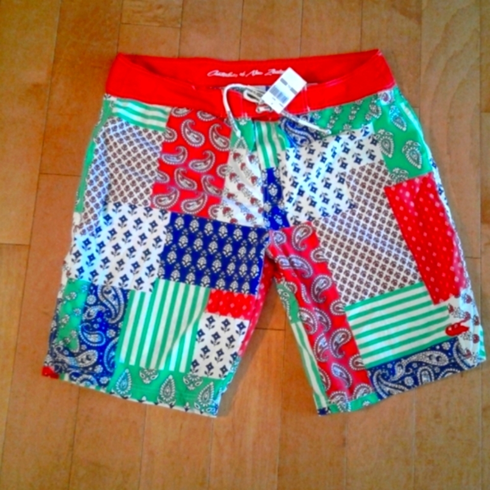 Preppy Canterbury of New Zealand 1904 Mens Cotton Shorts Patchwork Plaid XL NWT